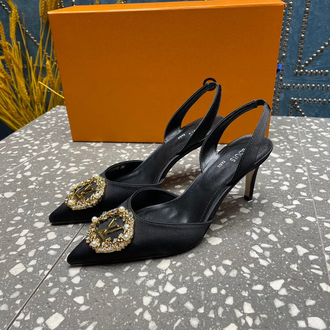 LV MET SLINGBACK PUMP BLACK