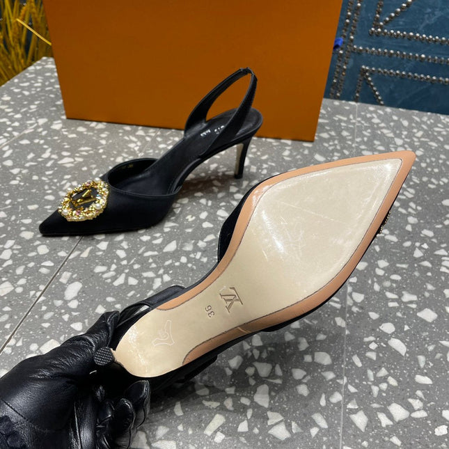 LV MET SLINGBACK PUMP BLACK