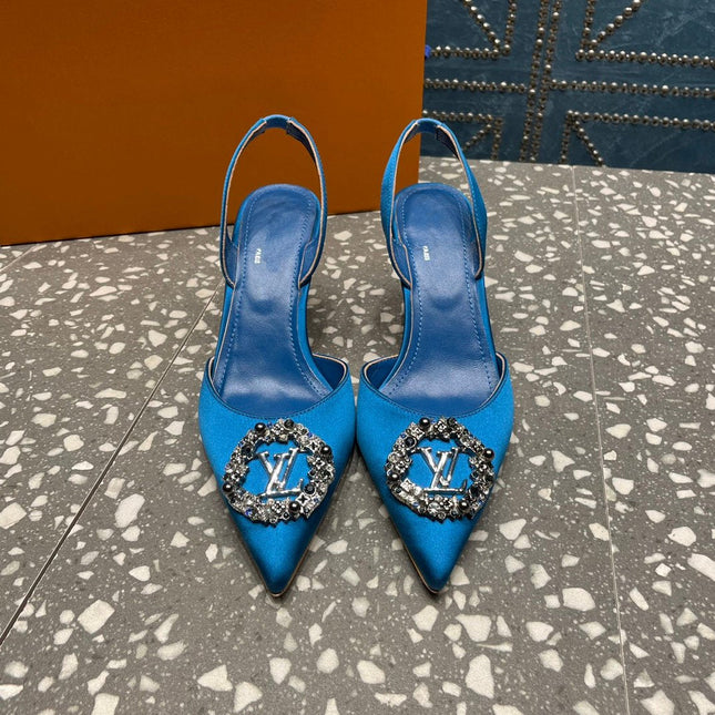 LV MET SLINGBACK PUMP BLUE