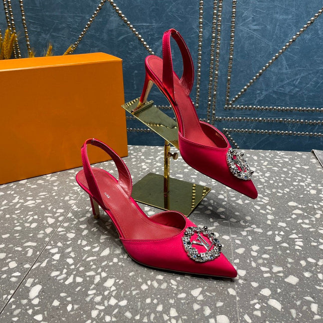 LV MET SLINGBACK PUMP RED