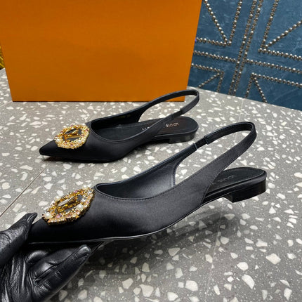 LV MET SLINGBACK BALLERINA NOIR