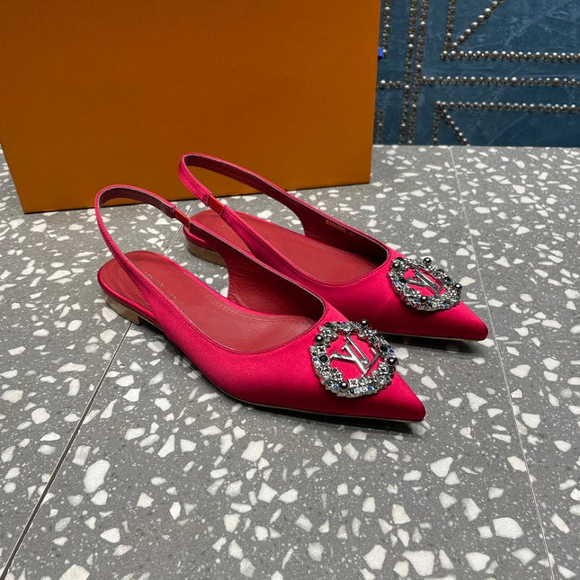 LV MET SLINGBACK BALLERINA RED