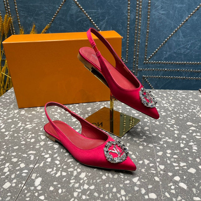 LV MET SLINGBACK BALLERINA RED