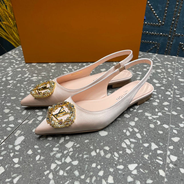 LV MET SLINGBACK BALLERINA BEIGE