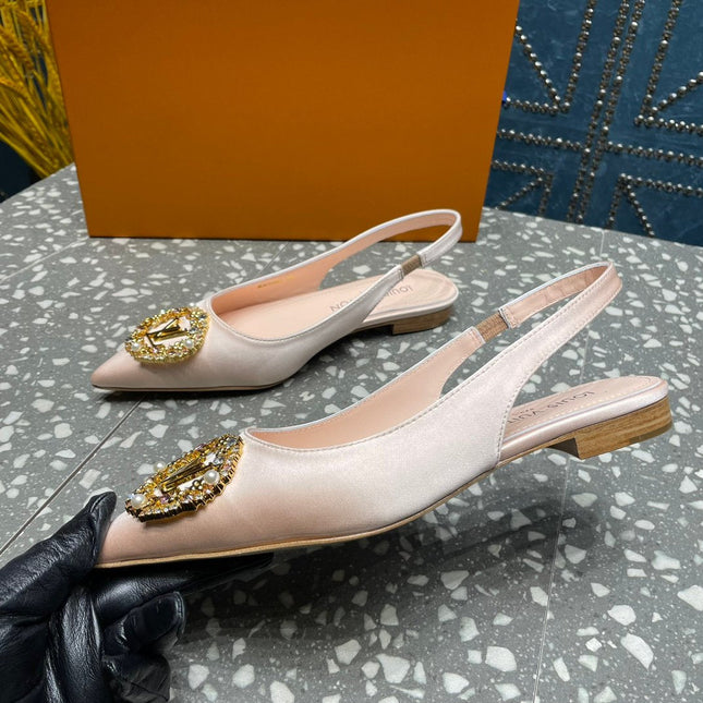 LV MET SLINGBACK BALLERINA BEIGE