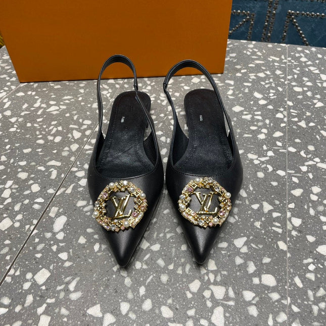 LV MET SLINGBACK BALLERINA BLACK