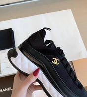 CC Bubble Quilted Trainer Sneaker Black White