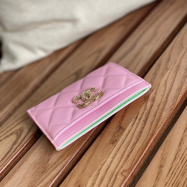 CC CARD HOLDER 10 PINK CAVIAR