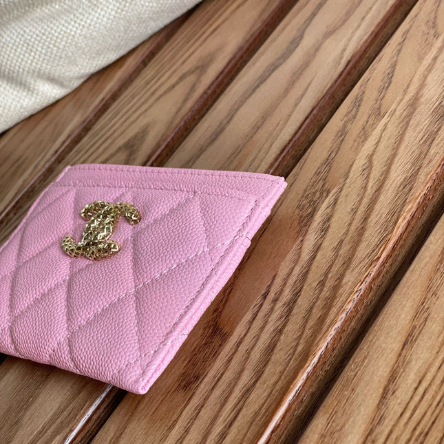 CC CARD HOLDER 10 PINK CAVIAR