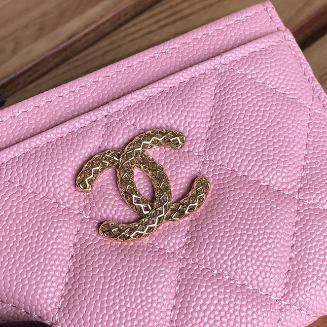 CC CARD HOLDER 10 PINK CAVIAR