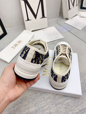 WALKN 45 BEIGE BLUE OBLIQUE EMBROI-DERY CANVAS