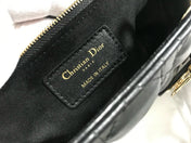 LARGE 32 LADY BAG IN BLACK LAMBSKIN WITH GOLD HARDWARE