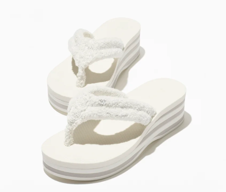 THONG SANDALS IN WHITE COTTON