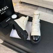 ANKLE BOOTS IN WHITE MIX BLACK CALFSKIN 936574