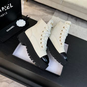 ANKLE BOOTS IN WHITE MIX BLACK CALFSKIN 936574