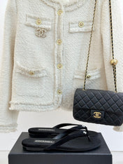 THONG SANDALS IN BLACK VELVET EMBOSSED CRYSTAL