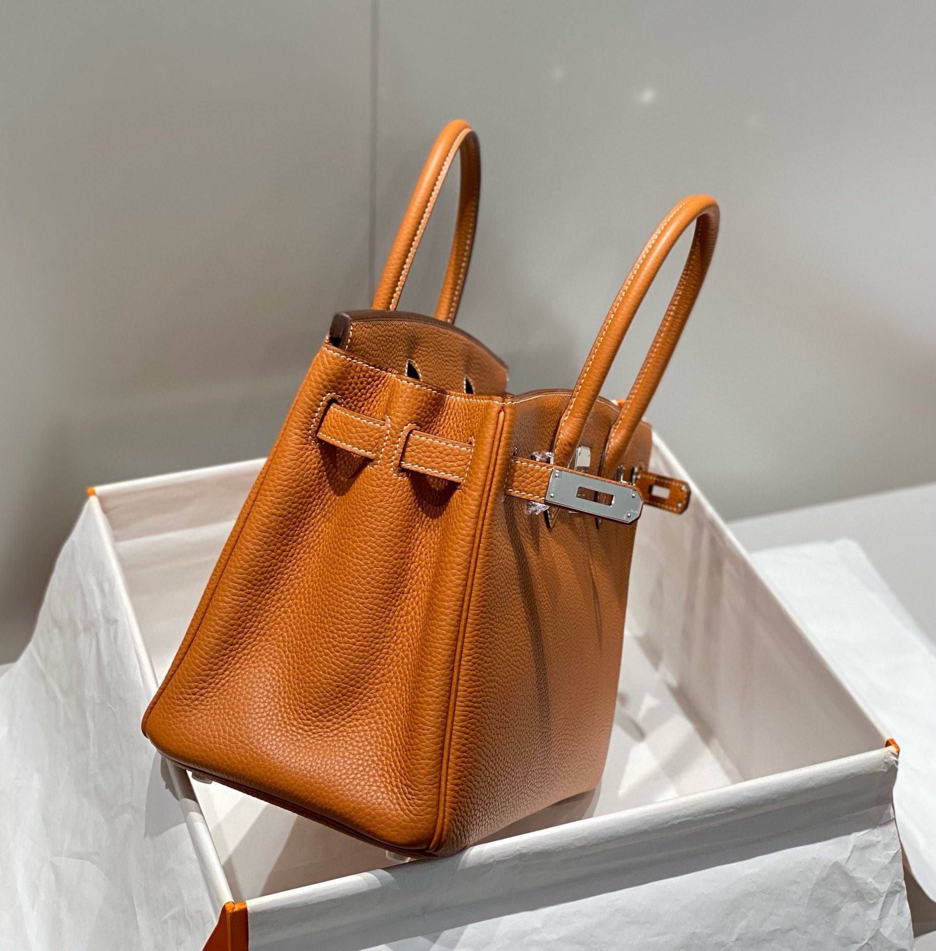 HM BIRKIN 30CM BROWN TOGO LEATHER SILVER HARDWARE