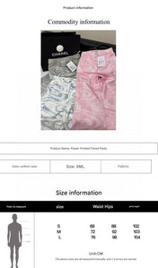 CC WIDE LEG PANTS IN PINK FLORAL SILK