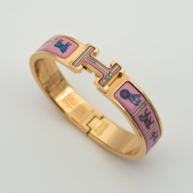 H PINK GOLD BRACELET PINK CERAMIC