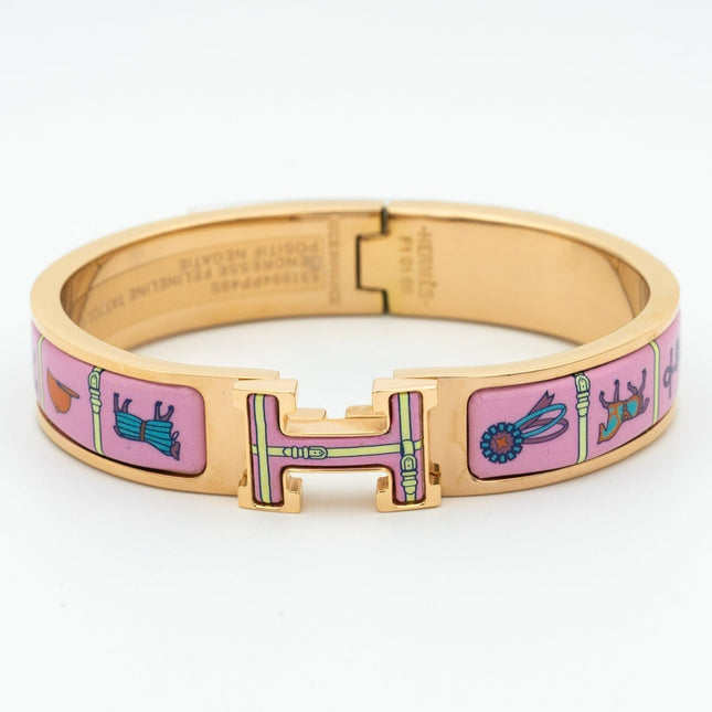 H PINK GOLD BRACELET PINK CERAMIC