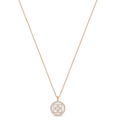 LOTUS PINK GOLD MOP DIAMOND NECKALCE