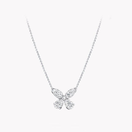 CLASSIC BUTTERFLY SILVER DIAMOND NECKLACE