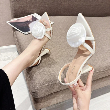 Sexy Floral Pointed Toe Heels - Wedding & Prom Sandals