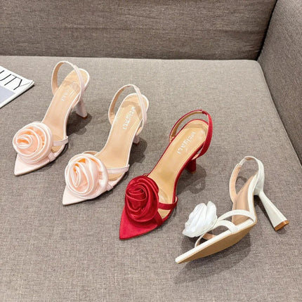 Floral Pointed Stiletto Sandals - Trendy Summer Heels