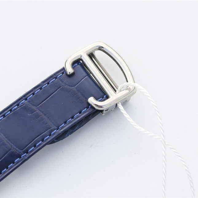 BALLON BLEU 42 BLUE DIAL LEATHER BRACELET