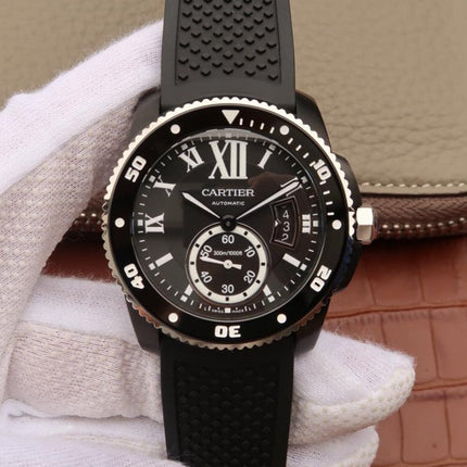 CALIBRE DIVER 42 AUTOMATIC BLACK CASE STEEL BEZEL