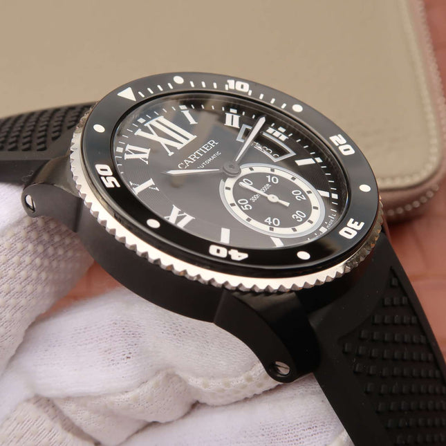 CALIBRE DIVER 42 AUTOMATIC BLACK CASE STEEL BEZEL