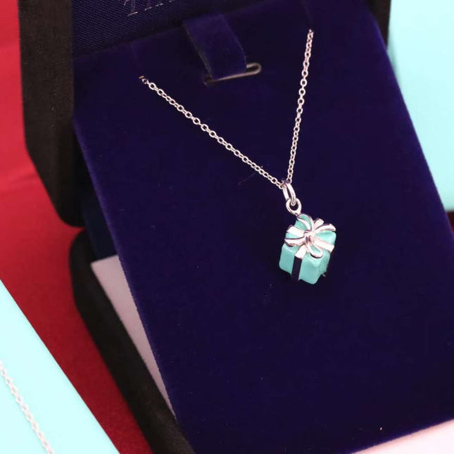 BLUE BOX CHARM NECKLACE