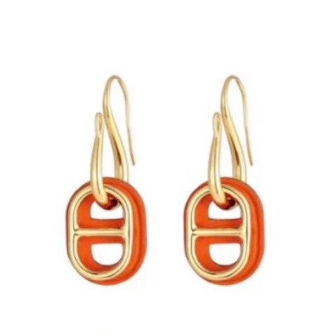 O'MAILLON EARRINGS  CALFSKIN WITH ROSE GOLD PLATED HARDWARE