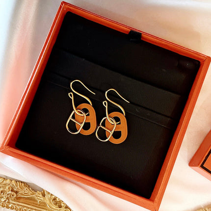 O'MAILLON EARRINGS  CALFSKIN WITH ROSE GOLD PLATED HARDWARE