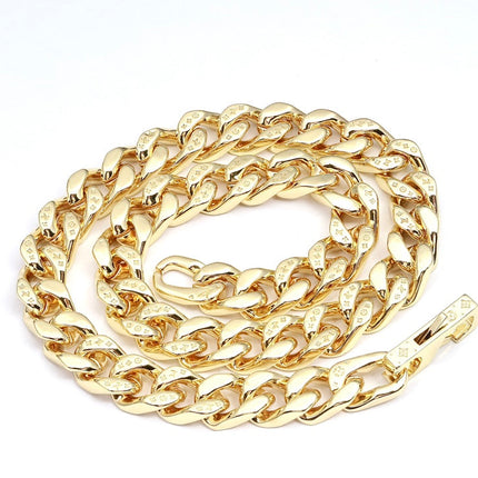 CHAIN LINKS MONOGRAM PATTERN NECKLACE GOLD-COLOR HARDWARE