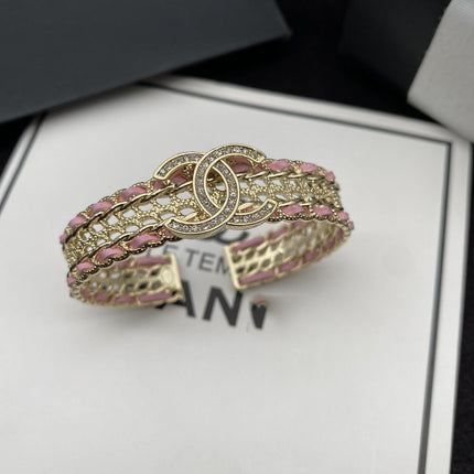 CC PINK ROPE GOLD DIAMOND BRACELET