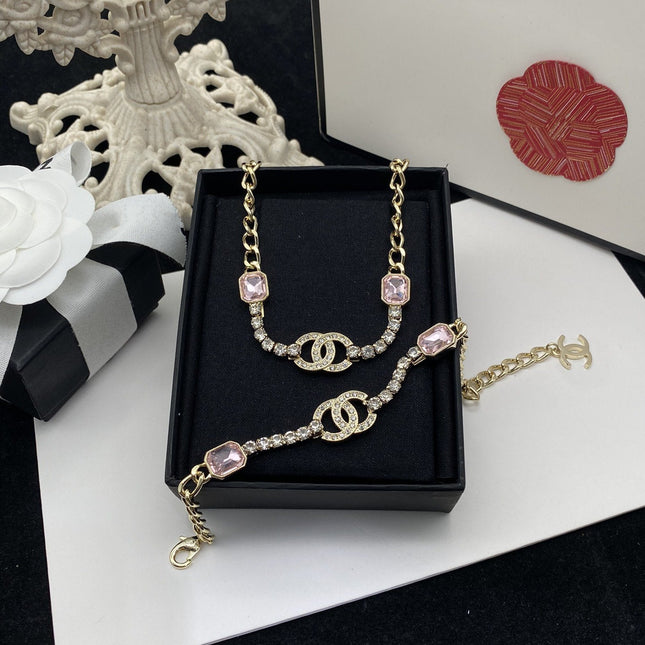 CC PINK NECKLACE GOLD DIAMOND