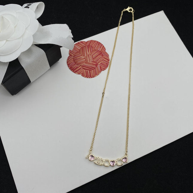 CC PINK NECKLACE GOLD DIAMOND