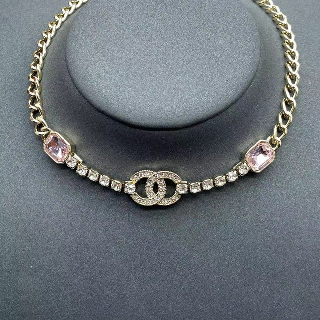 CC PINK NECKLACE GOLD DIAMOND