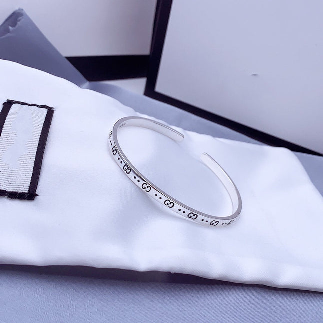 GG ICON SILVER BANGLE BRACELET