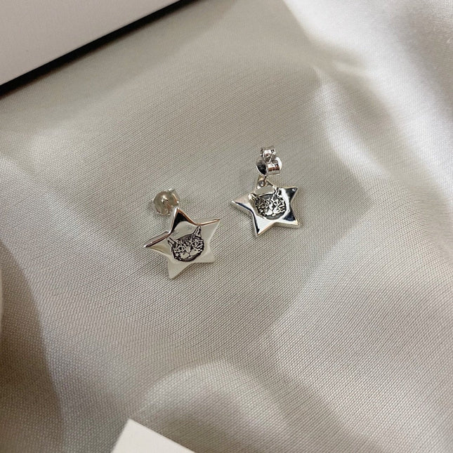 GG SILVER BLIND FOR LOVE STAR EARRINGS