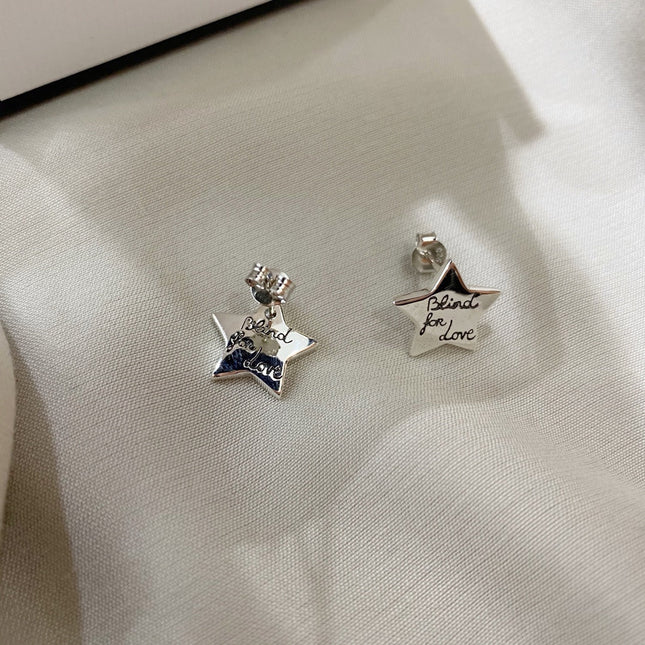 GG SILVER BLIND FOR LOVE STAR EARRINGS