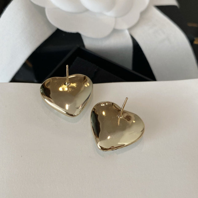 DOUBLE C HEART GOLD MOP EARRINGS