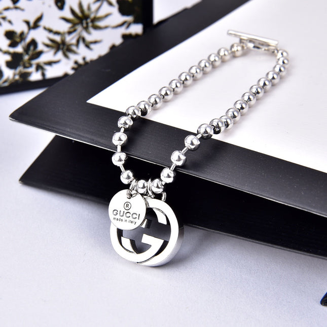 GG BOULE PLATED SILVER CHARM BRACELET