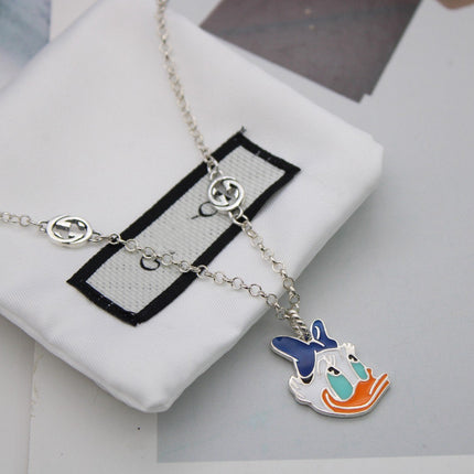 GG DONALD DUCK DOUBLE G STERLING SILVER NECKLACE