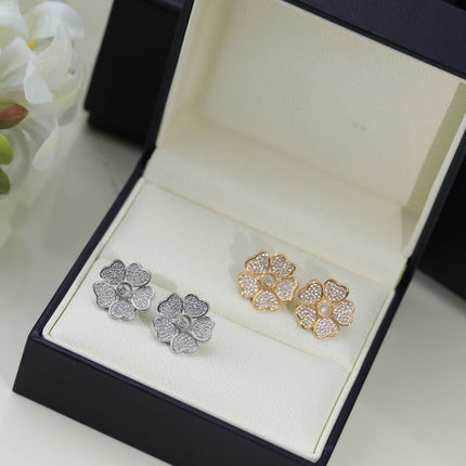 HAPPY HEART PINK GOLD DIAMOND EARRINGS