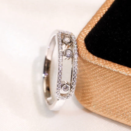 BABY MOVE PAVED SILVER DIAMOND RING