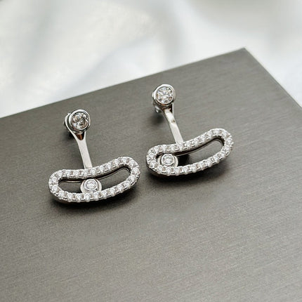 MOVE UNO SILVER DIAMOND EARRINGS