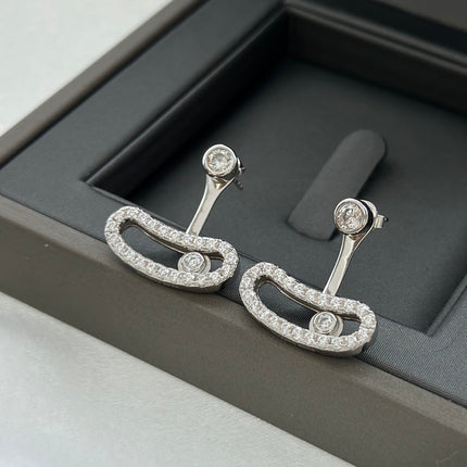 MOVE UNO SILVER DIAMOND EARRINGS