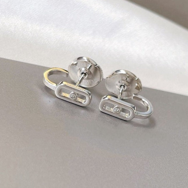 CREOLES MOVE UNO MINI 1 DIAMOND EARRINGS